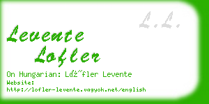 levente lofler business card
